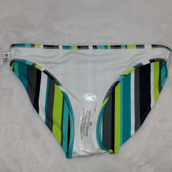 Aerie Swim Bikini Vertical Stripes Blue, Green, White Size Small New With Tag - Picture 8 of 9